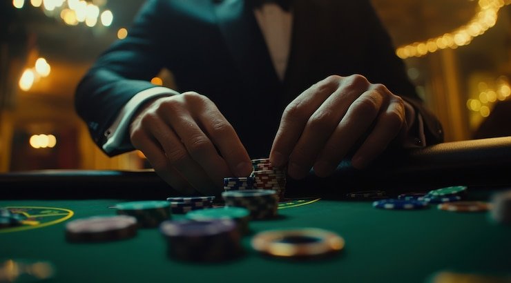 Mode Capsa Banting multi-pemain dengan empat pemain di meja