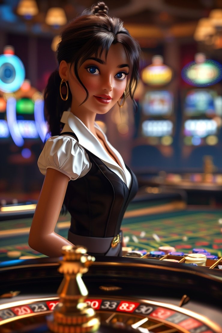 Suasana studio live dealer Pretty Gaming dengan host profesional dan multi-kamera