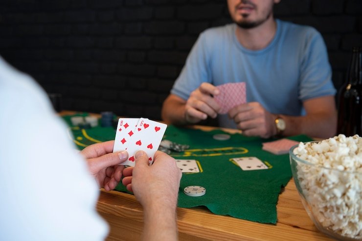 Meja blackjack dengan dealer profesional